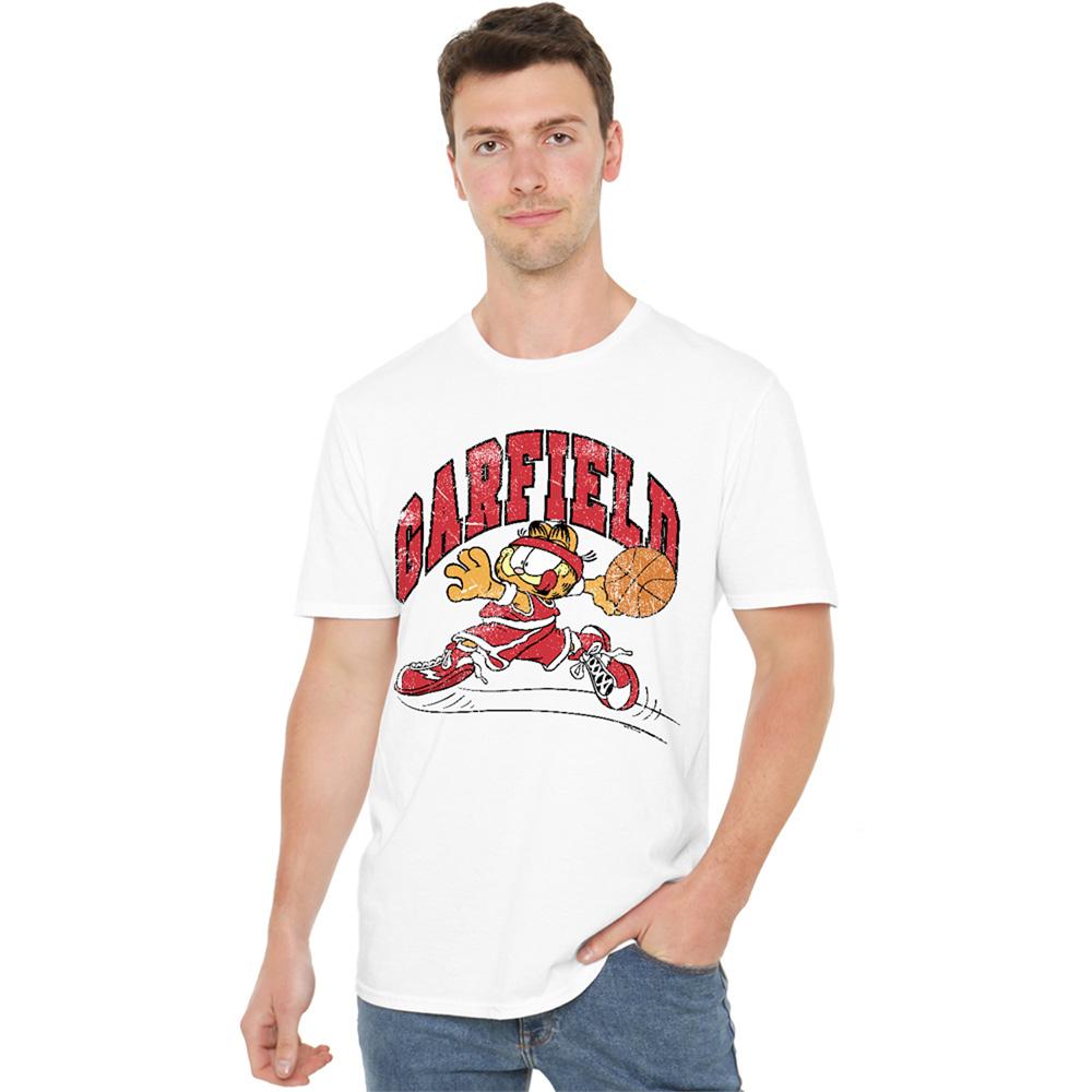 White - Back - Garfield Unisex Adult Basketball T-Shirt