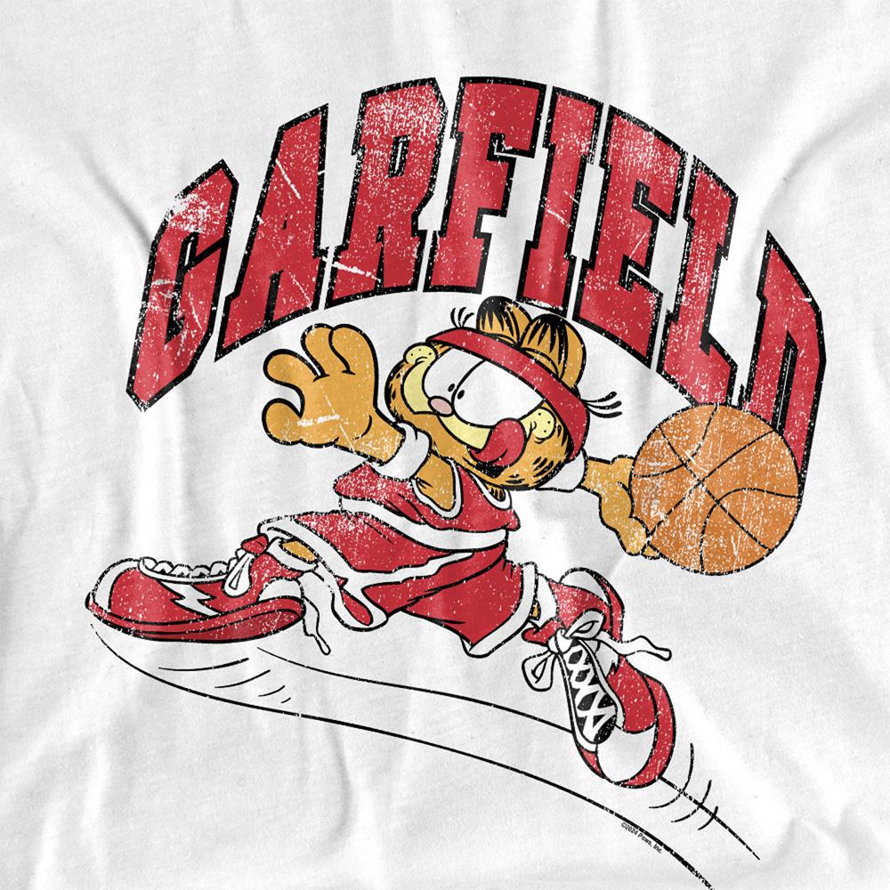 White - Side - Garfield Unisex Adult Basketball T-Shirt