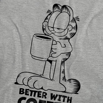 Athletic Heather - Side - Garfield Womens-Ladies Better With Coffee Heather T-Shirt