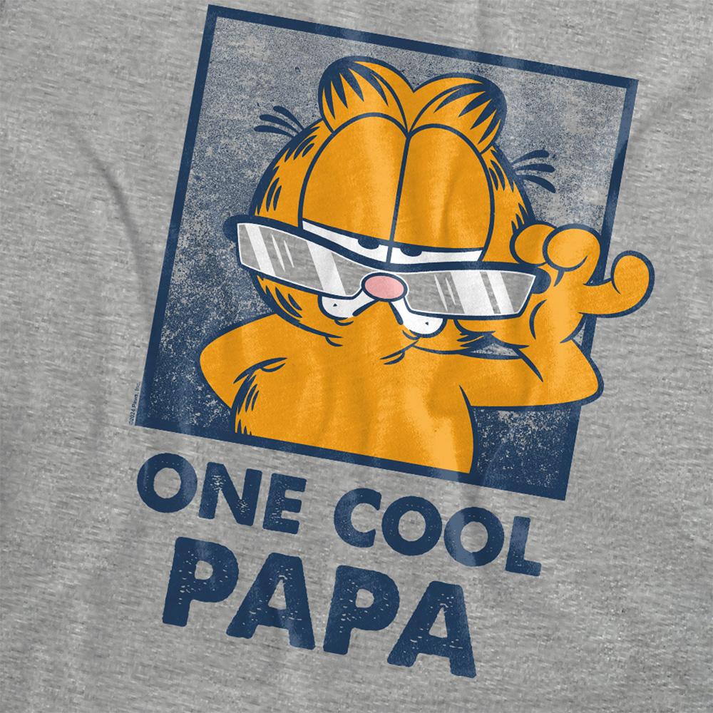 Athletic Heather - Side - Garfield Womens-Ladies One Cool Papa Heather Fathers Day T-Shirt
