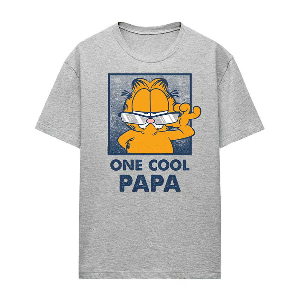 Athletic Heather - Front - Garfield Womens-Ladies One Cool Papa Heather Fathers Day T-Shirt