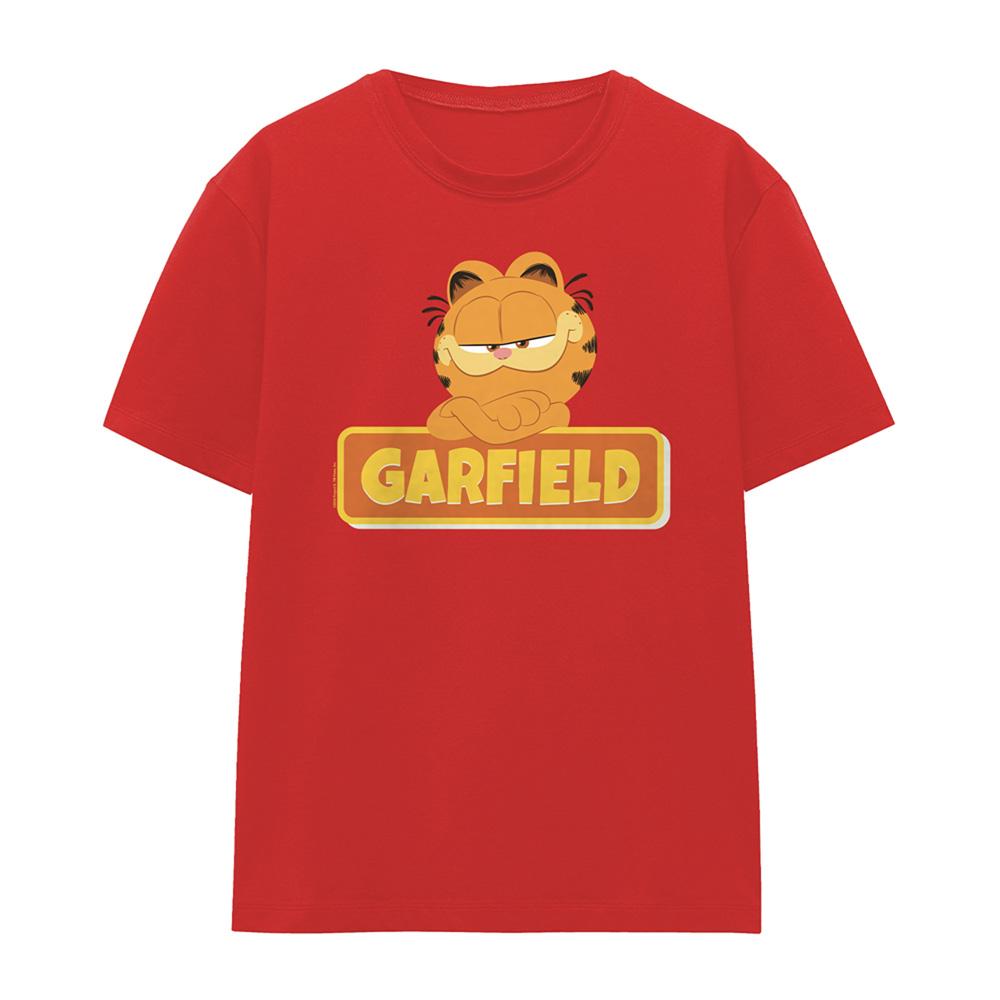Red - Front - Garfield Movie Womens-Ladies Logo T-Shirt