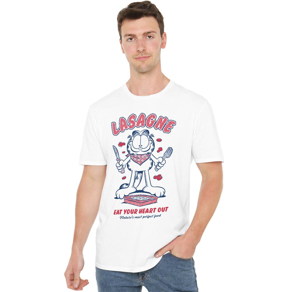 White - Back - Garfield Unisex Adult Lasagne T-Shirt