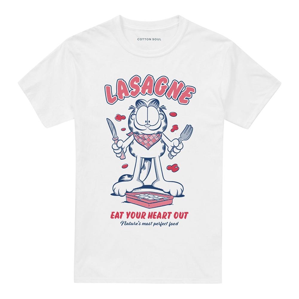 White - Front - Garfield Unisex Adult Lasagne T-Shirt