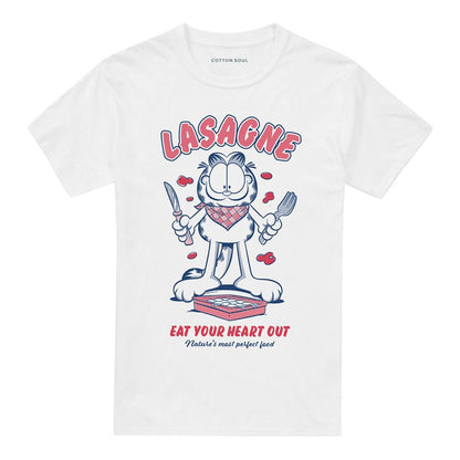 White - Front - Garfield Unisex Adult Lasagne T-Shirt