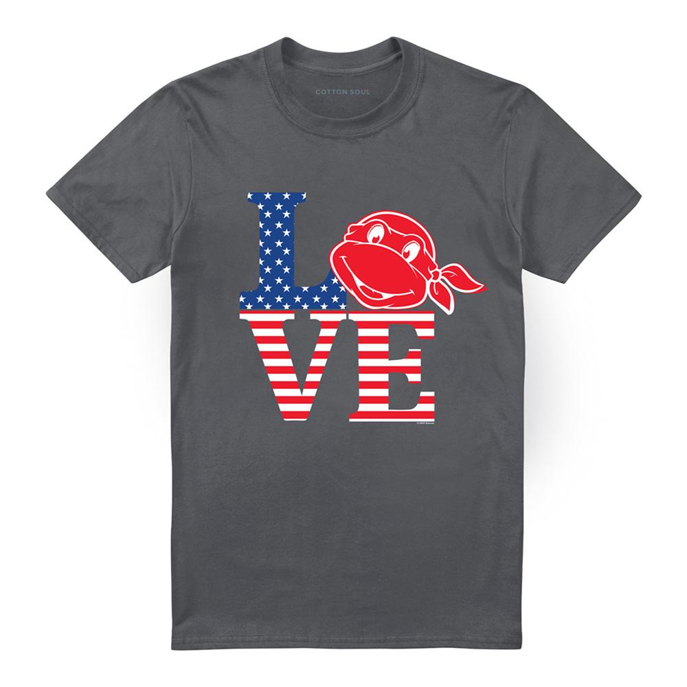 Charcoal - Front - Teenage Mutant Ninja Turtles Unisex Adult Love T-Shirt