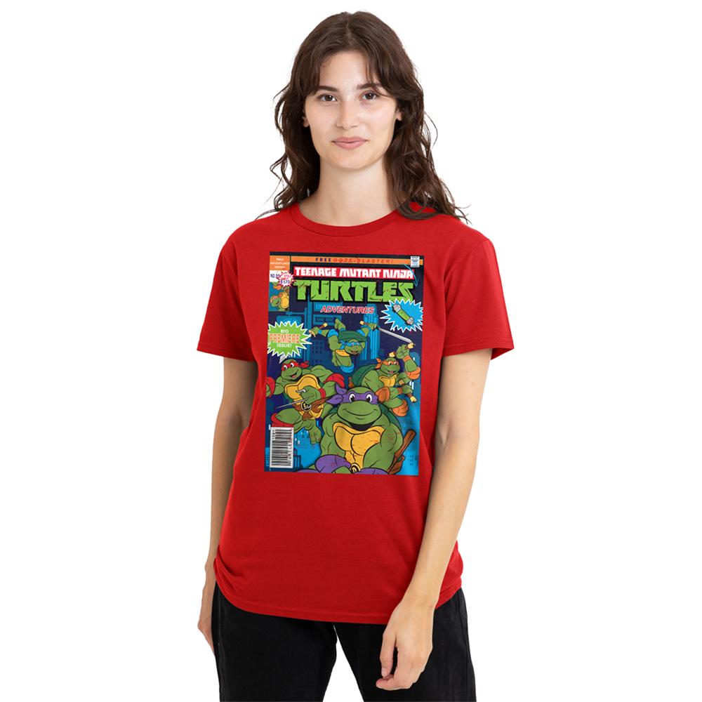 Red - Back - Teenage Mutant Ninja Turtles Womens-Ladies TMNT Adventures T-Shirt