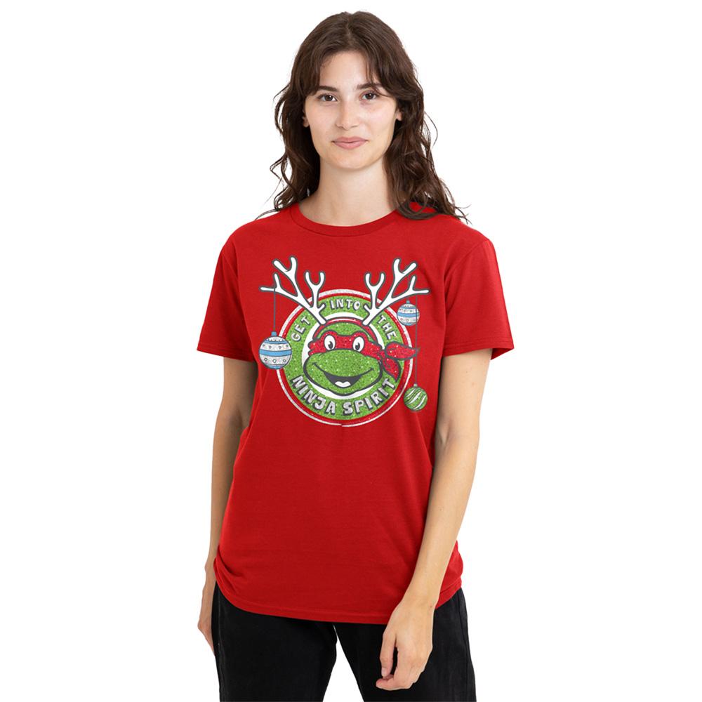 Red - Back - Teenage Mutant Ninja Turtles Womens-Ladies Get Into The Ninja Spirit T-Shirt