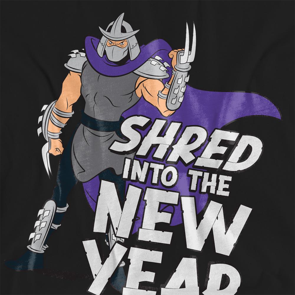 Black - Side - Teenage Mutant Ninja Turtles Womens-Ladies Shred Into The New Year Shredder T-Shirt