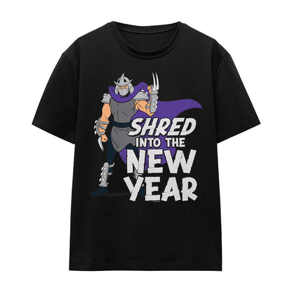 Black - Front - Teenage Mutant Ninja Turtles Womens-Ladies Shred Into The New Year Shredder T-Shirt