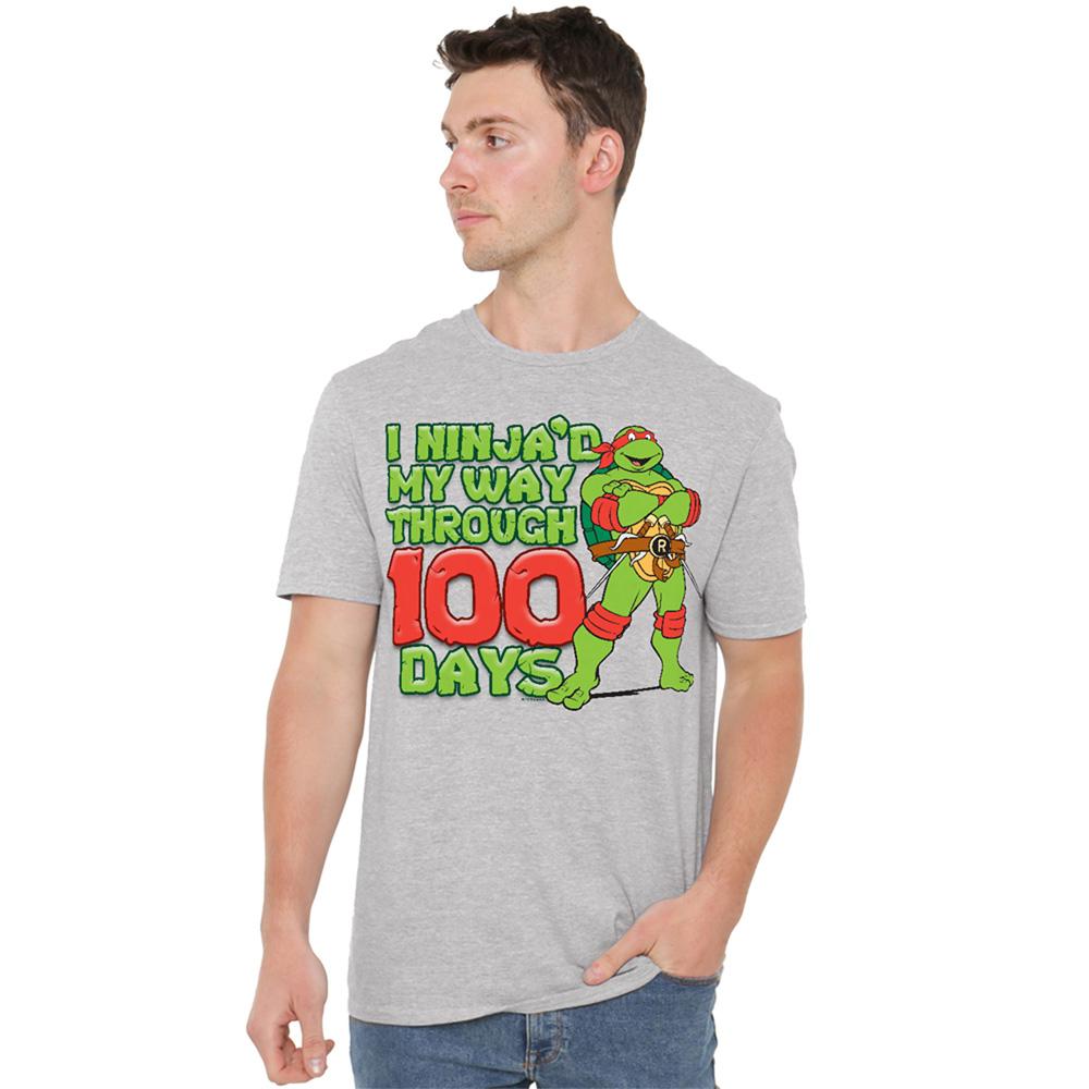 Athletic Heather - Back - Teenage Mutant Ninja Turtles Unisex Adult I Ninja´d My Way Through 100 Days Heather T-Shirt
