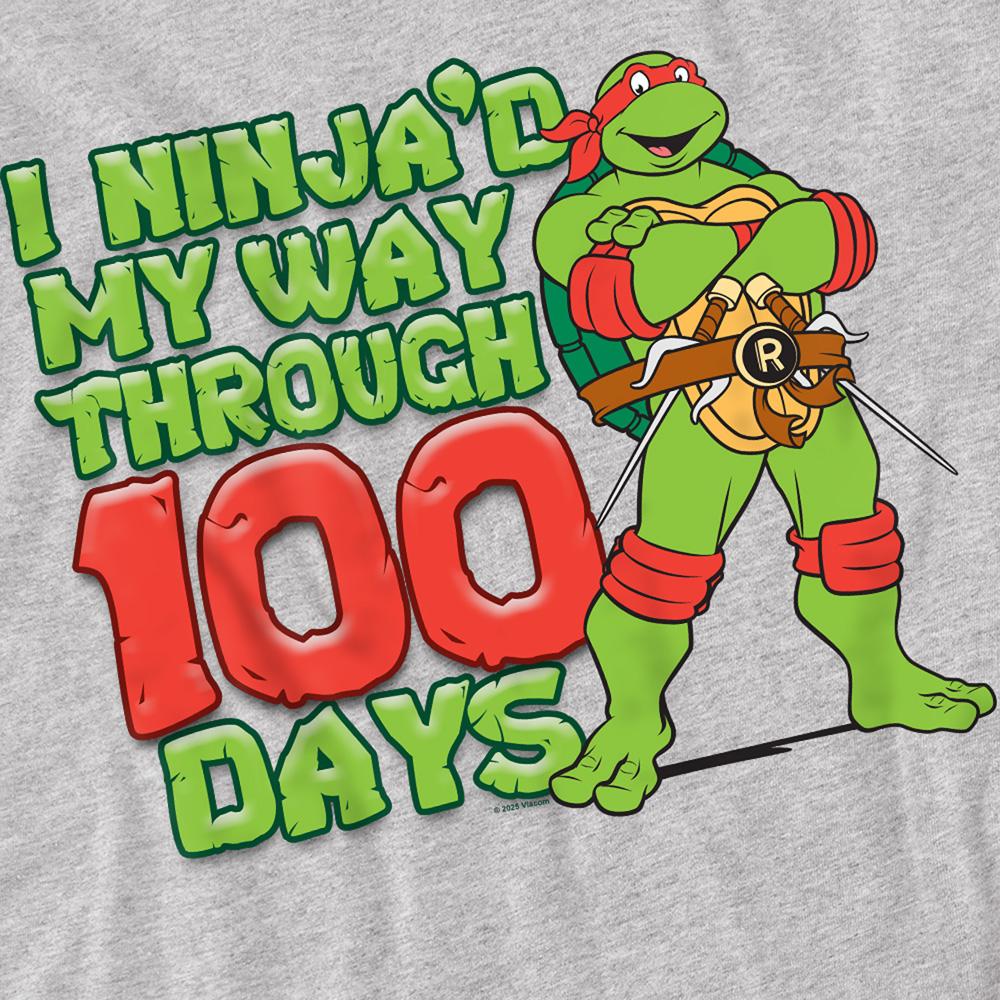 Athletic Heather - Side - Teenage Mutant Ninja Turtles Unisex Adult I Ninja´d My Way Through 100 Days Heather T-Shirt