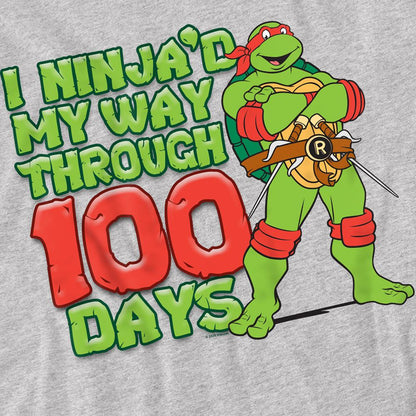 Athletic Heather - Side - Teenage Mutant Ninja Turtles Unisex Adult I Ninja´d My Way Through 100 Days Heather T-Shirt