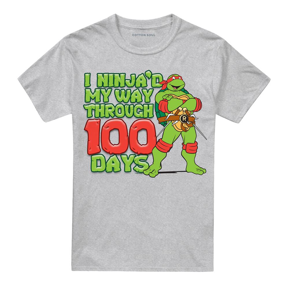 Athletic Heather - Front - Teenage Mutant Ninja Turtles Unisex Adult I Ninja´d My Way Through 100 Days Heather T-Shirt