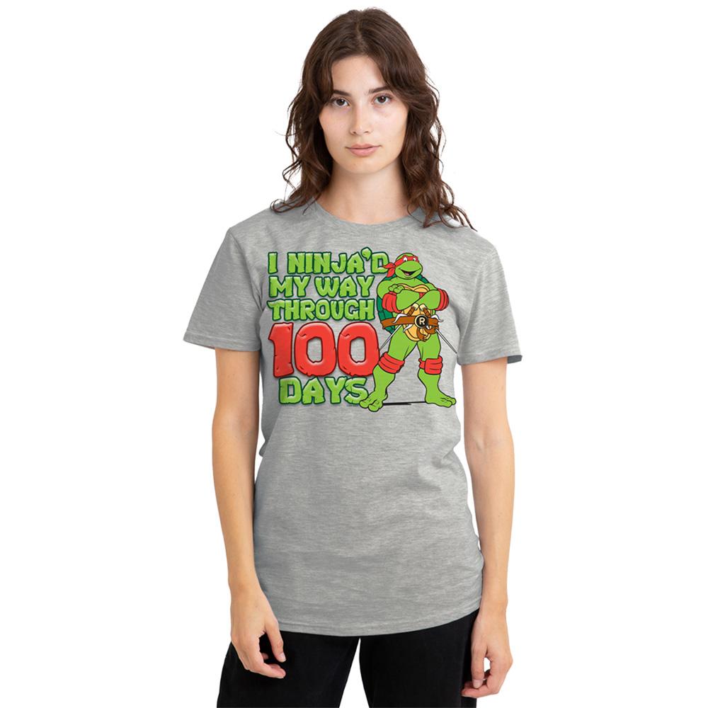 Athletic Heather - Back - Teenage Mutant Ninja Turtles Womens-Ladies I Ninja´d My Way Through 100 Days Heather T-Shirt