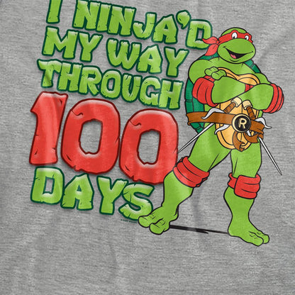 Athletic Heather - Side - Teenage Mutant Ninja Turtles Womens-Ladies I Ninja´d My Way Through 100 Days Heather T-Shirt