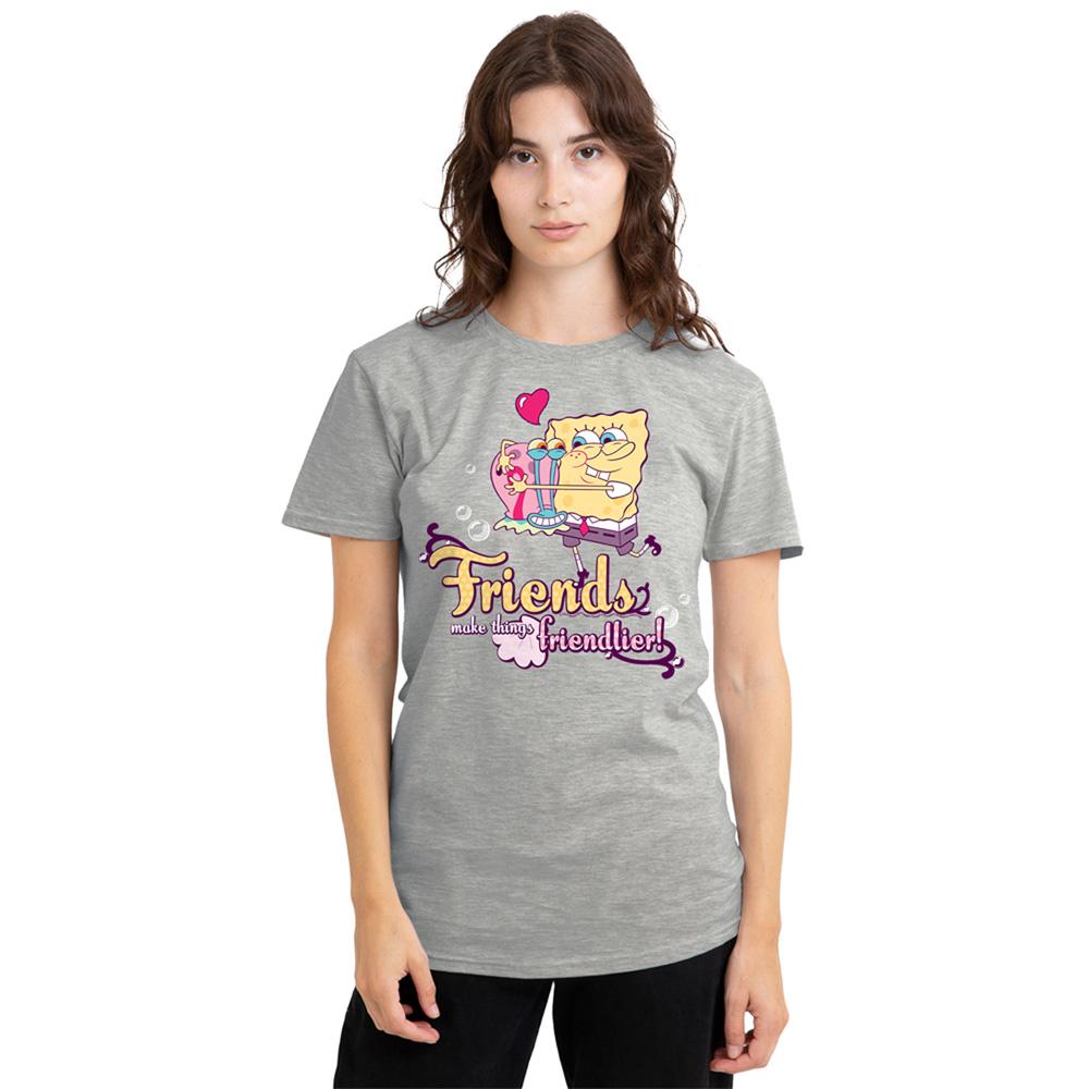 Athletic Heather - Back - SpongeBob SquarePants Womens-Ladies Best Friends Gary Heather Valentine`s Day T-Shirt