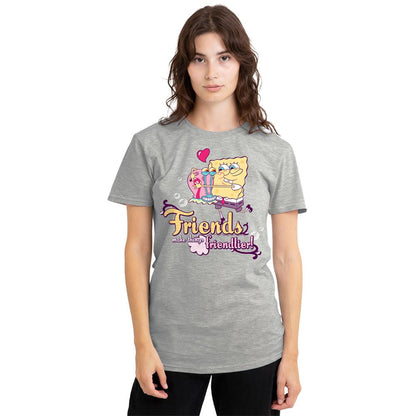Athletic Heather - Back - SpongeBob SquarePants Womens-Ladies Best Friends Gary Heather Valentine`s Day T-Shirt