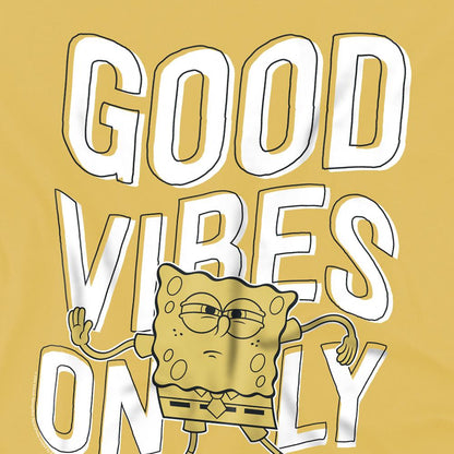 Banana Yellow - Side - SpongeBob SquarePants Unisex Adult Good Vibes Only T-Shirt