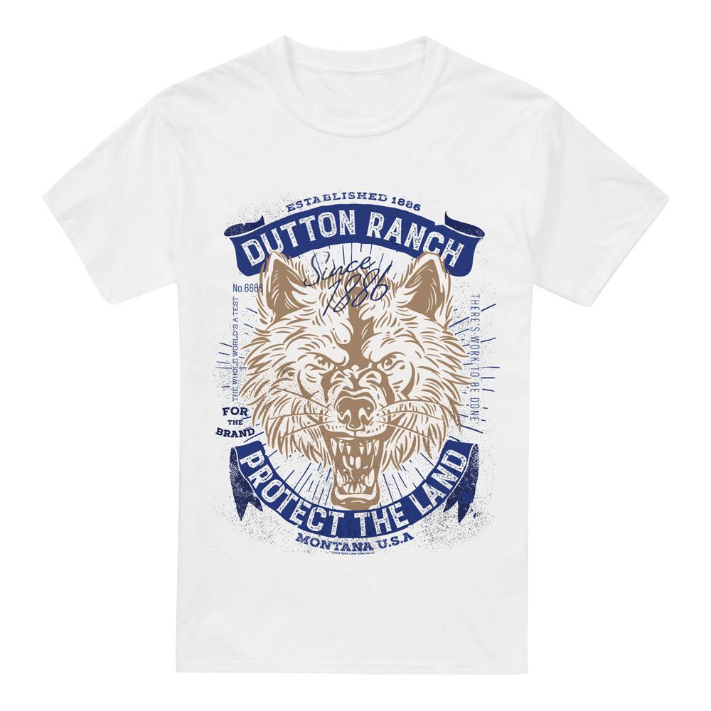 Athletic Heather - Front - Yellowstone Unisex Adult Protect The Land Wolf Heather T-Shirt