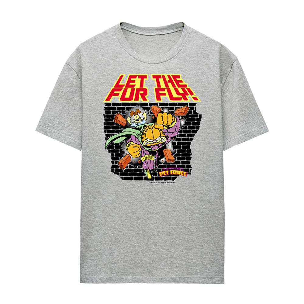 Athletic Heather - Front - Garfield Womens-Ladies Let The Fur Fly Heather T-Shirt