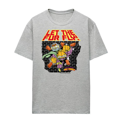 Athletic Heather - Front - Garfield Womens-Ladies Let The Fur Fly Heather T-Shirt