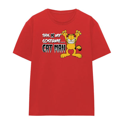 Red - Front - Garfield Womens-Ladies Cat Man T-Shirt