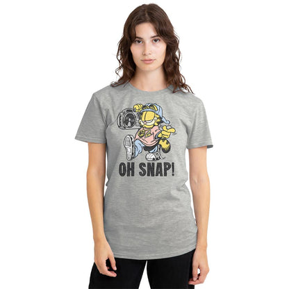 Athletic Heather - Back - Garfield Womens-Ladies Oh Snap Heather T-Shirt