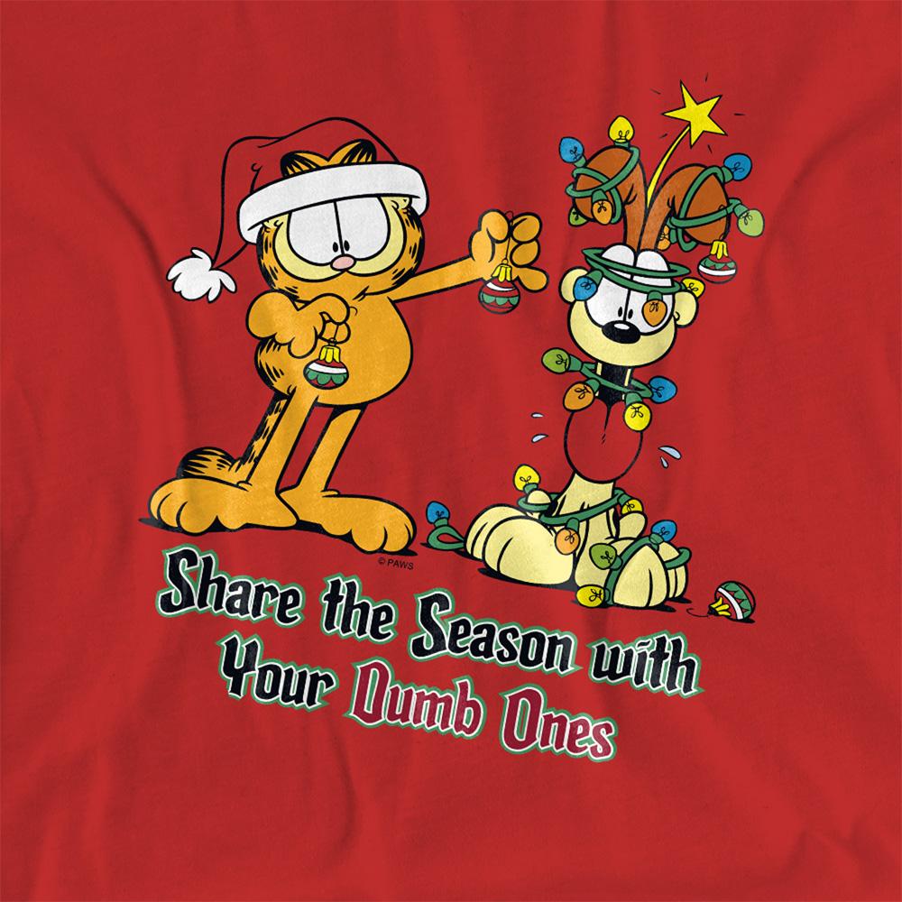 Red - Side - Garfield Womens-Ladies Share The Season T-Shirt