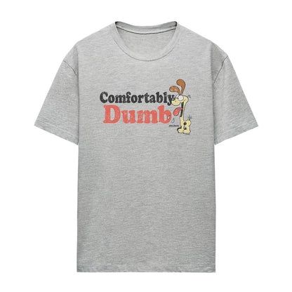 Athletic Heather - Front - Garfield Womens-Ladies Comfortably Dumb Heather T-Shirt