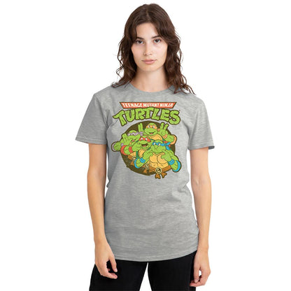 Athletic Heather - Back - Teenage Mutant Ninja Turtles Womens-Ladies Silly Turtles Heather T-Shirt