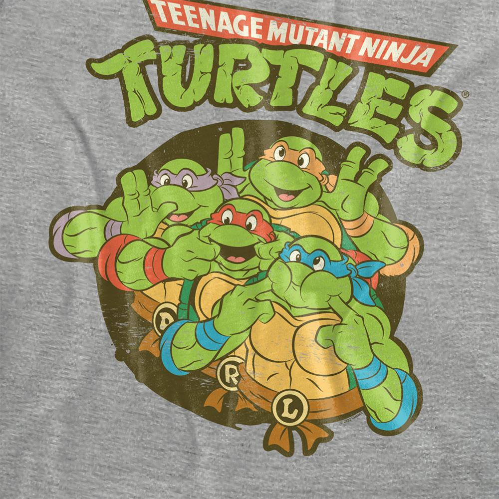 Athletic Heather - Side - Teenage Mutant Ninja Turtles Womens-Ladies Silly Turtles Heather T-Shirt