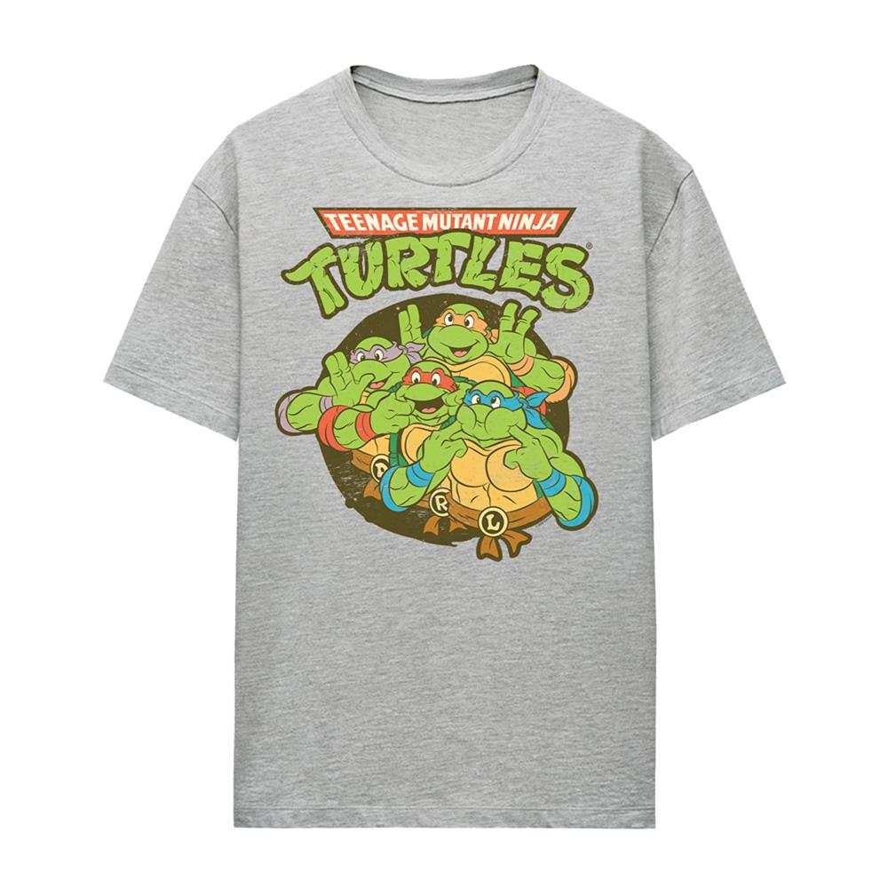 Athletic Heather - Front - Teenage Mutant Ninja Turtles Womens-Ladies Silly Turtles Heather T-Shirt