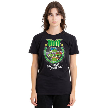 Black - Back - Teenage Mutant Ninja Turtles Womens-Ladies Get Your Shell On T-Shirt