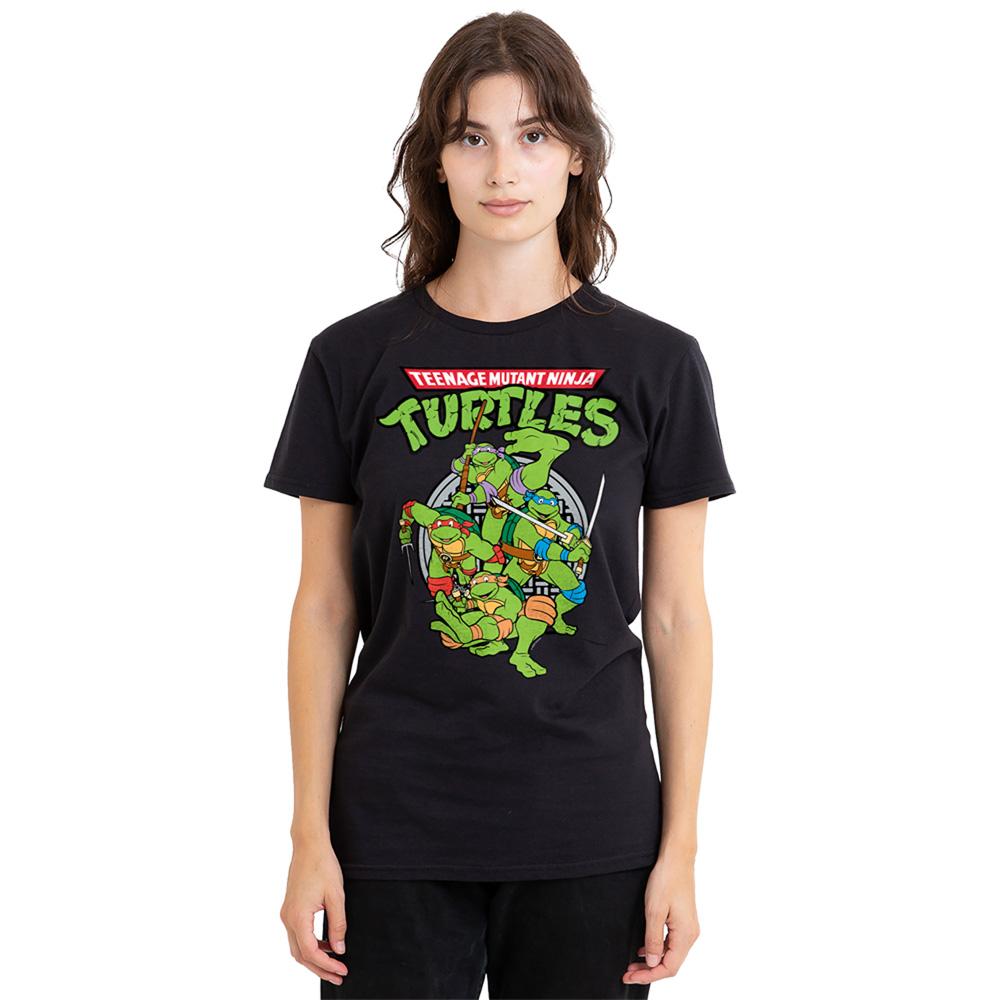 Black - Back - Teenage Mutant Ninja Turtles Womens-Ladies Group T-Shirt