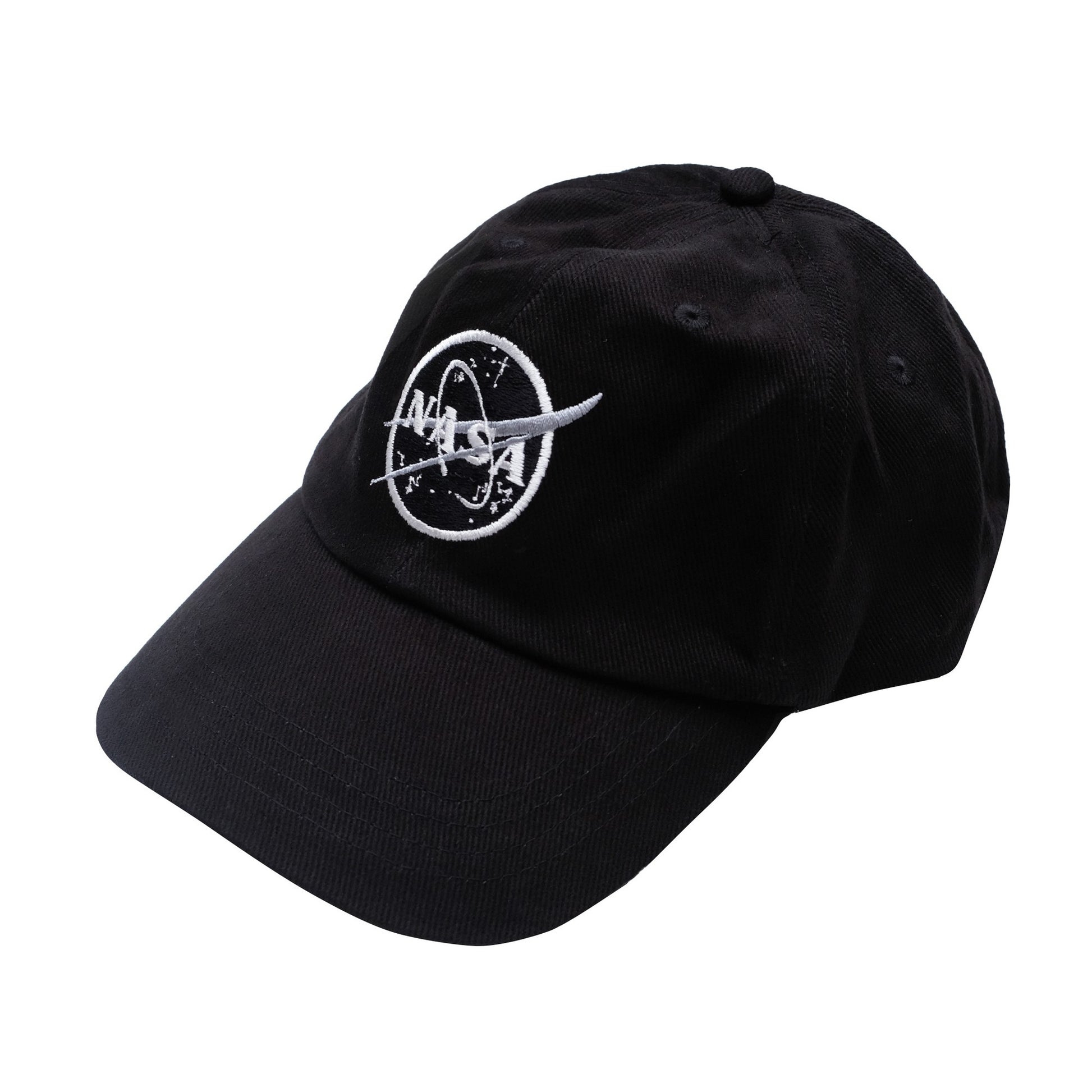 Black-White - Side - NASA Mens Meatball Baseball Cap