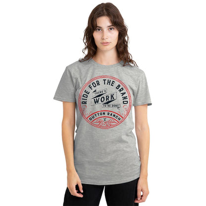 Athletic Heather - Back - Yellowstone Womens-Ladies There´s Work to Be Done Heather T-Shirt