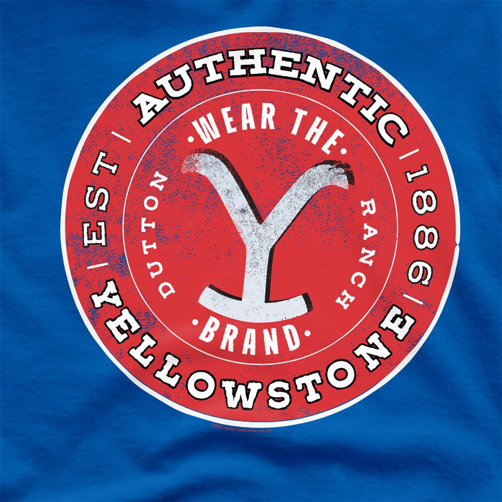 Royal Blue - Side - Yellowstone Unisex Adult Authentic Yellowstone Badge T-Shirt