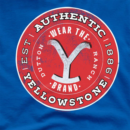Royal Blue - Side - Yellowstone Unisex Adult Authentic Yellowstone Badge T-Shirt