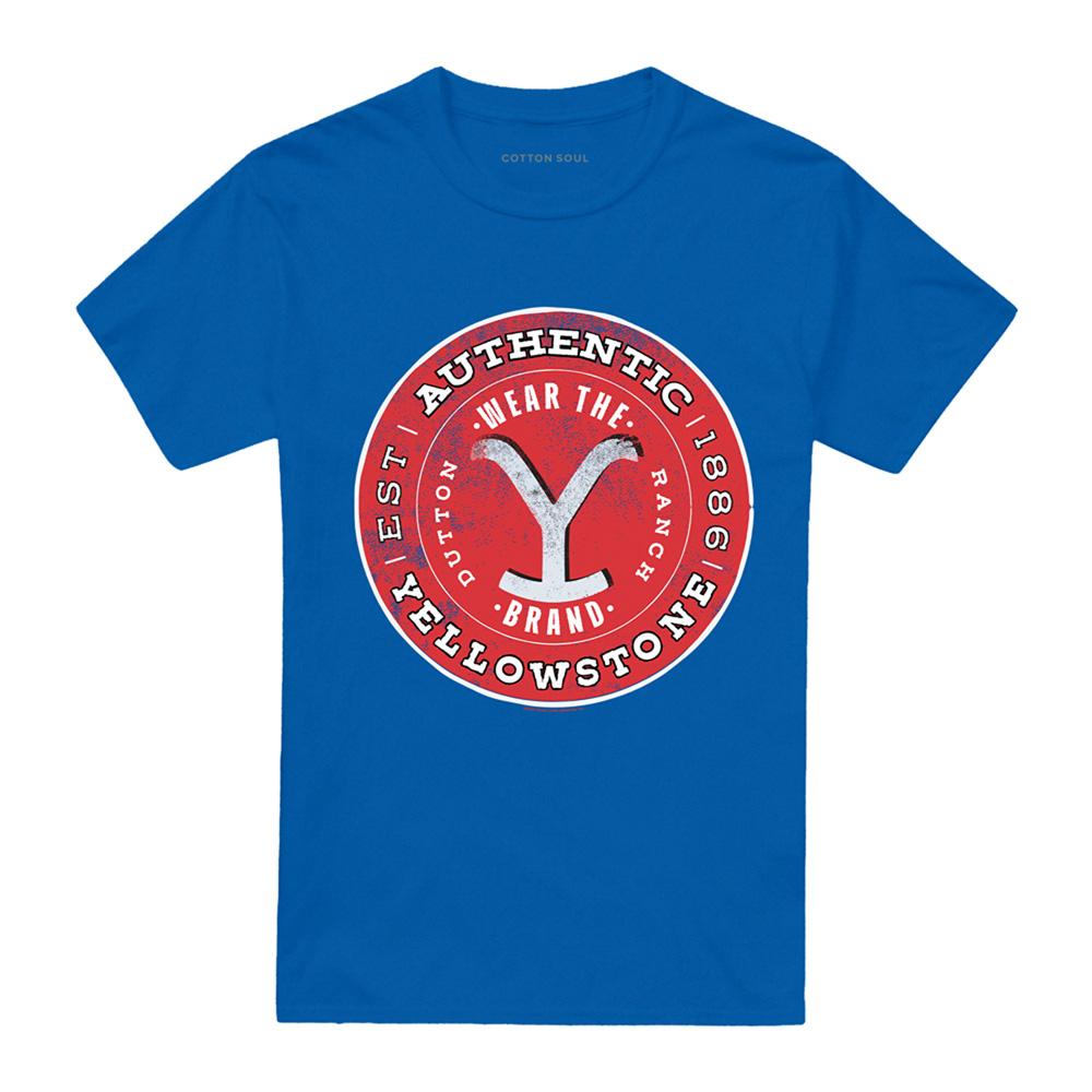Royal Blue - Front - Yellowstone Unisex Adult Authentic Yellowstone Badge T-Shirt