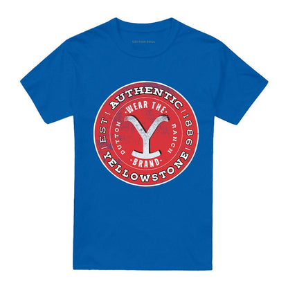 Royal Blue - Front - Yellowstone Unisex Adult Authentic Yellowstone Badge T-Shirt