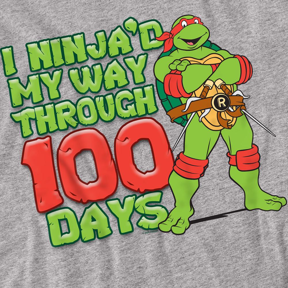Athletic Heather - Side - Teenage Mutant Ninja Turtles Unisex Adult I Ninja´d My Way Through 100 Days Heather T-Shirt