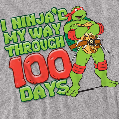 Athletic Heather - Side - Teenage Mutant Ninja Turtles Unisex Adult I Ninja´d My Way Through 100 Days Heather T-Shirt
