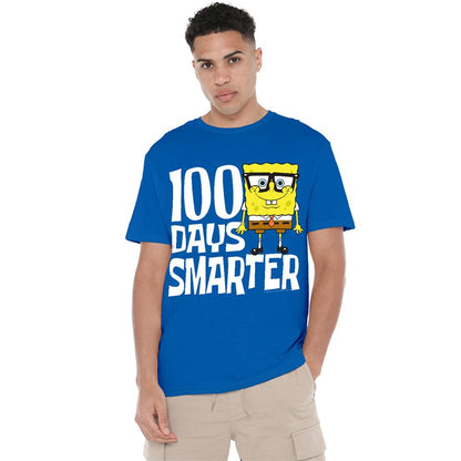 Royal Blue - Back - SpongeBob SquarePants Unisex Adult 100 Days Smarter T-Shirt