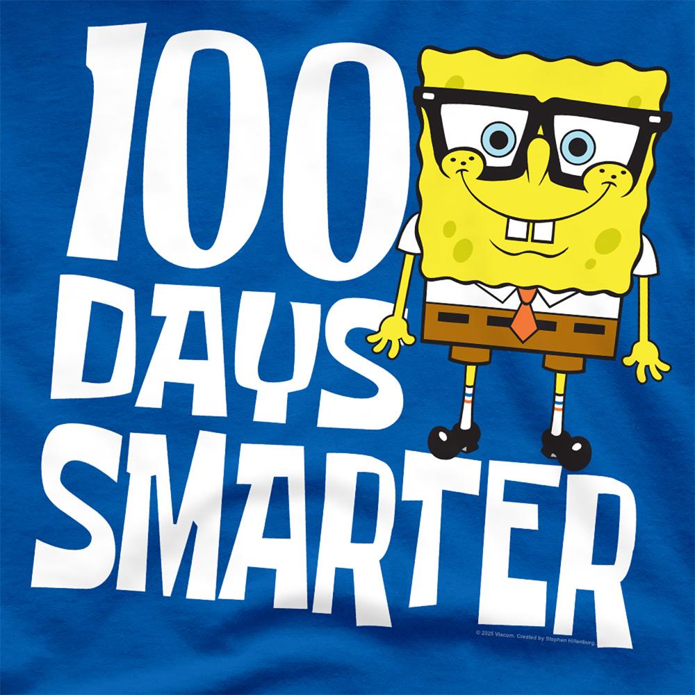 Royal Blue - Side - SpongeBob SquarePants Unisex Adult 100 Days Smarter T-Shirt