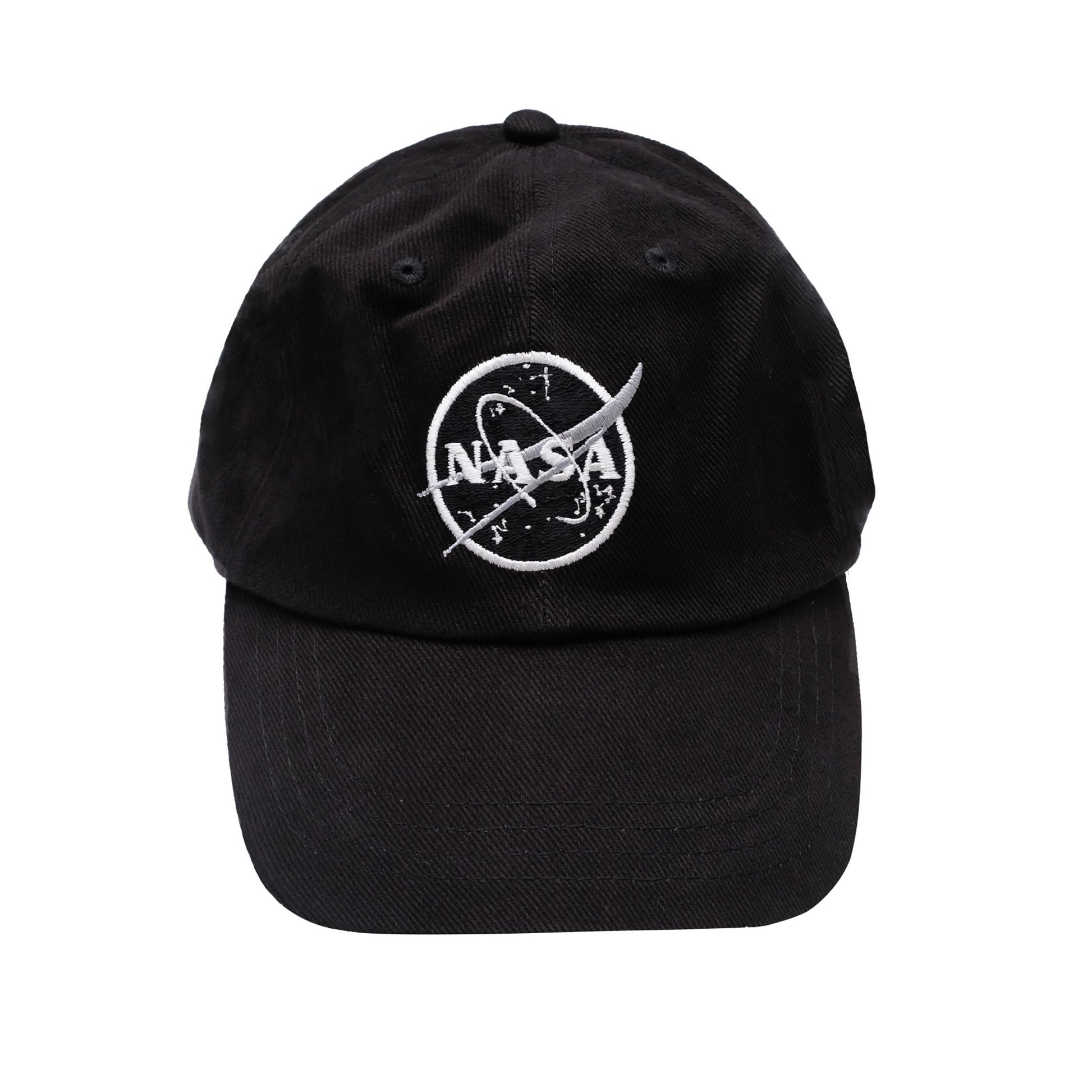 Black-White - Front - NASA Mens Meatball Baseball Cap