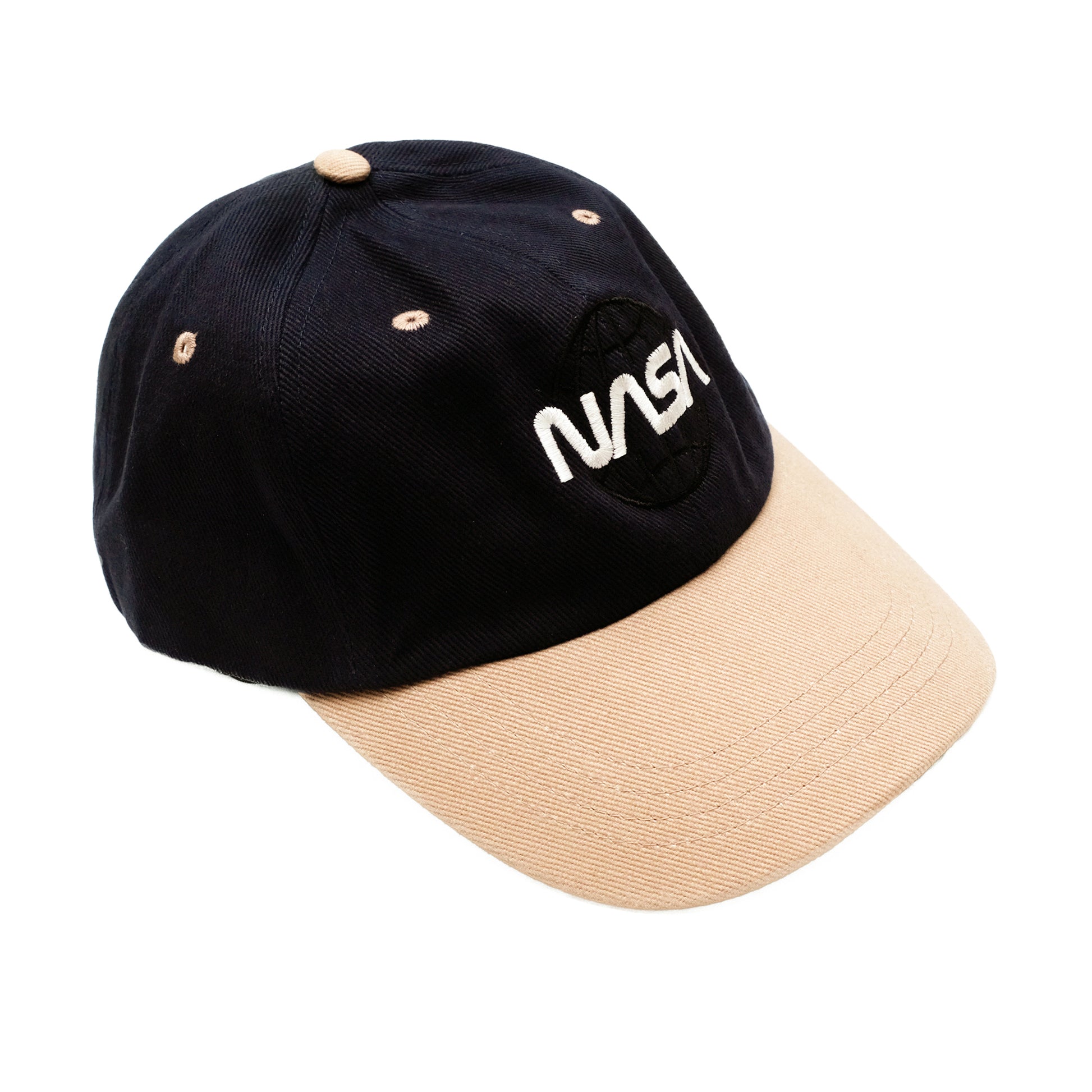 Navy-Taupe - Back - NASA Mens Globe Baseball Cap