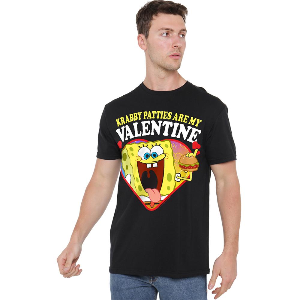 Black - Back - SpongeBob SquarePants Unisex Adult Krabby Patties Are My Valentine T-Shirt