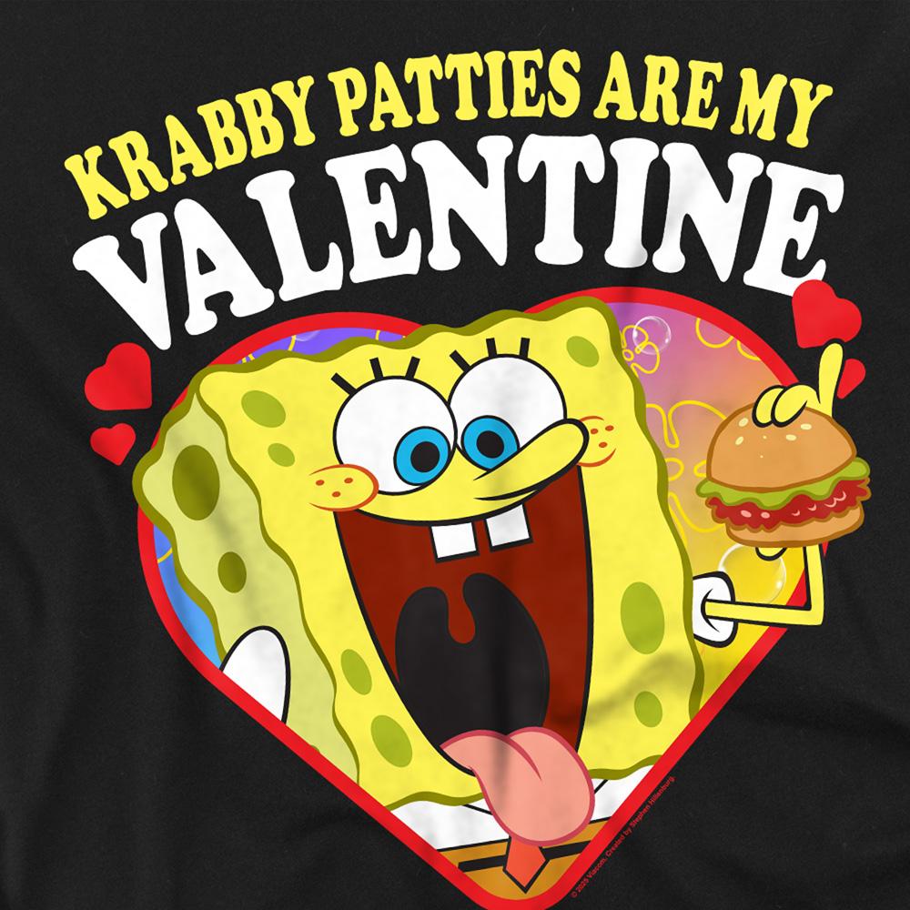 Black - Side - SpongeBob SquarePants Unisex Adult Krabby Patties Are My Valentine T-Shirt