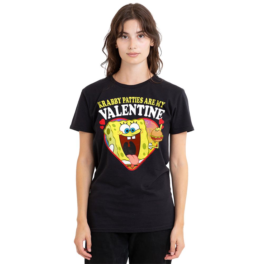 Black - Back - SpongeBob SquarePants Womens-Ladies Krabby Patties Are My Valentine T-Shirt